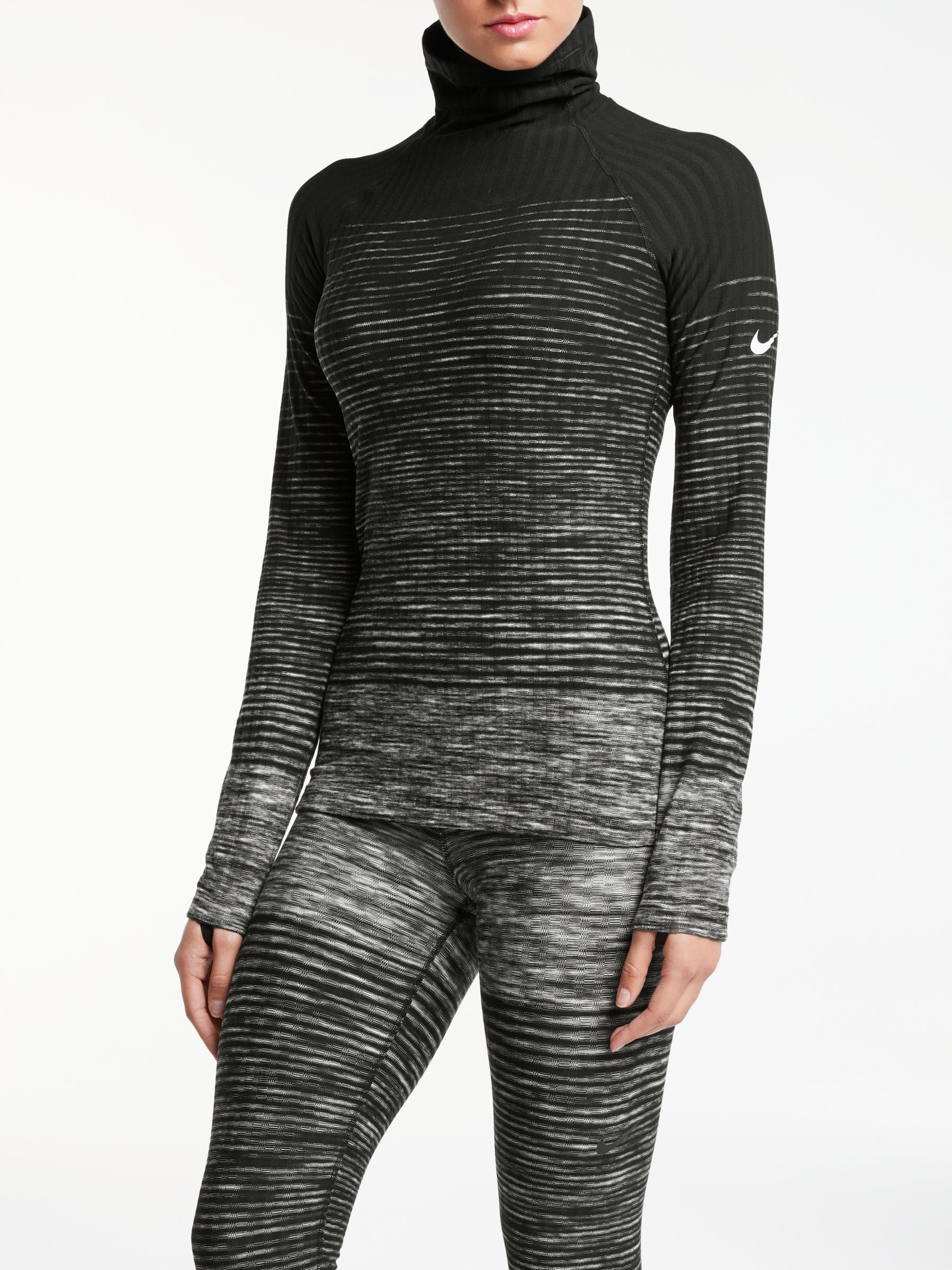 Nike Pro Hyperwarm Training Top, Dark Grey/White