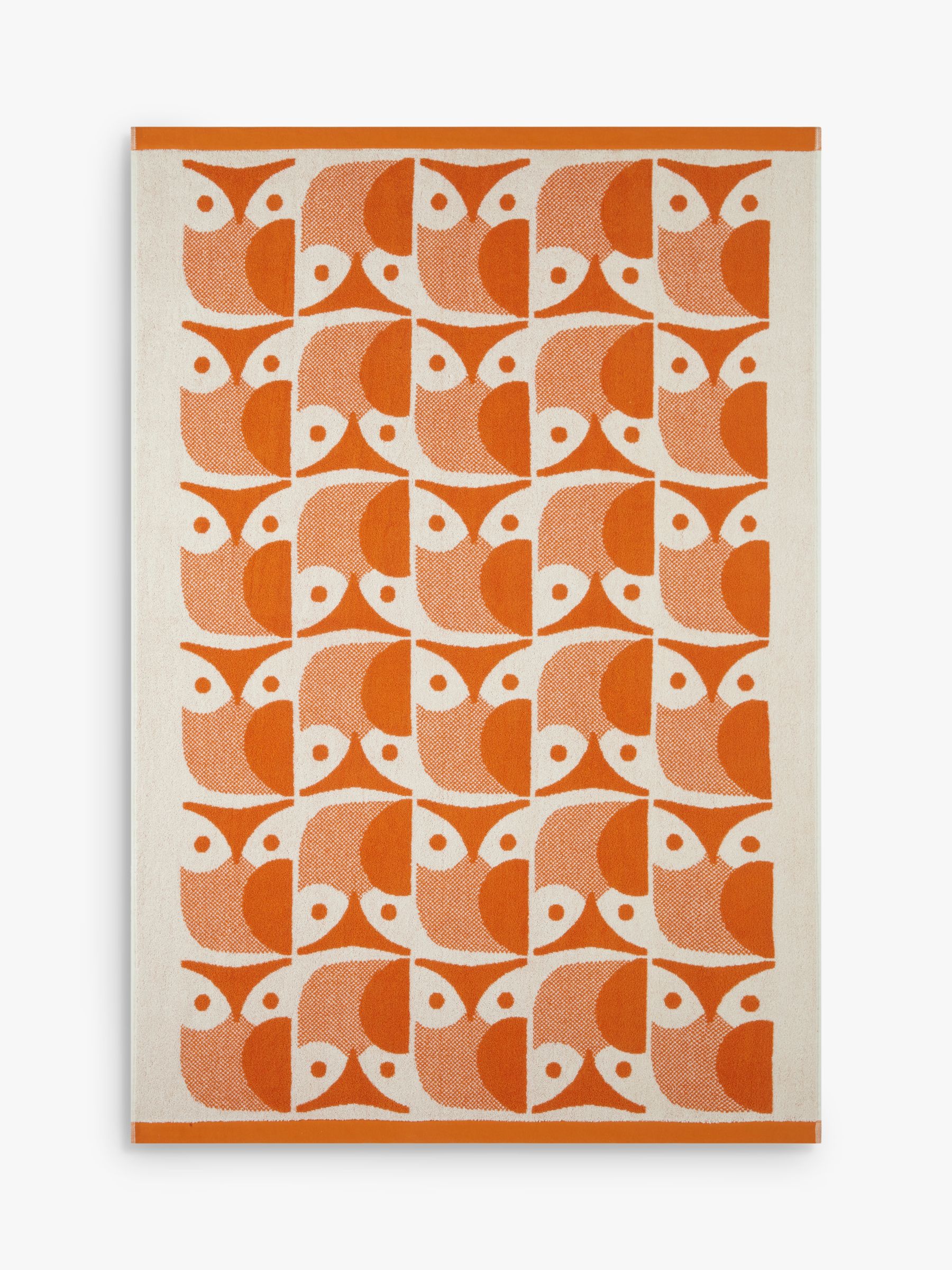 Orla Kiely Owl Towels, Papaya Orange