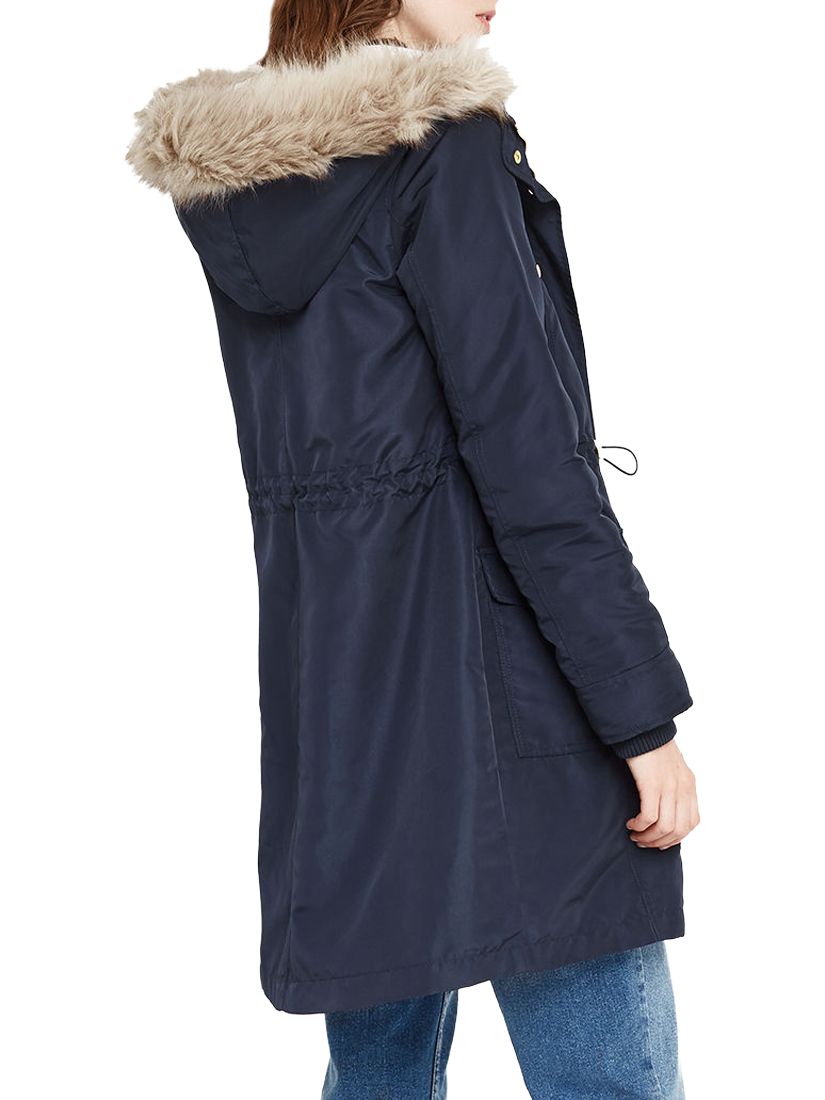 oasis faux fur trim hooded parka