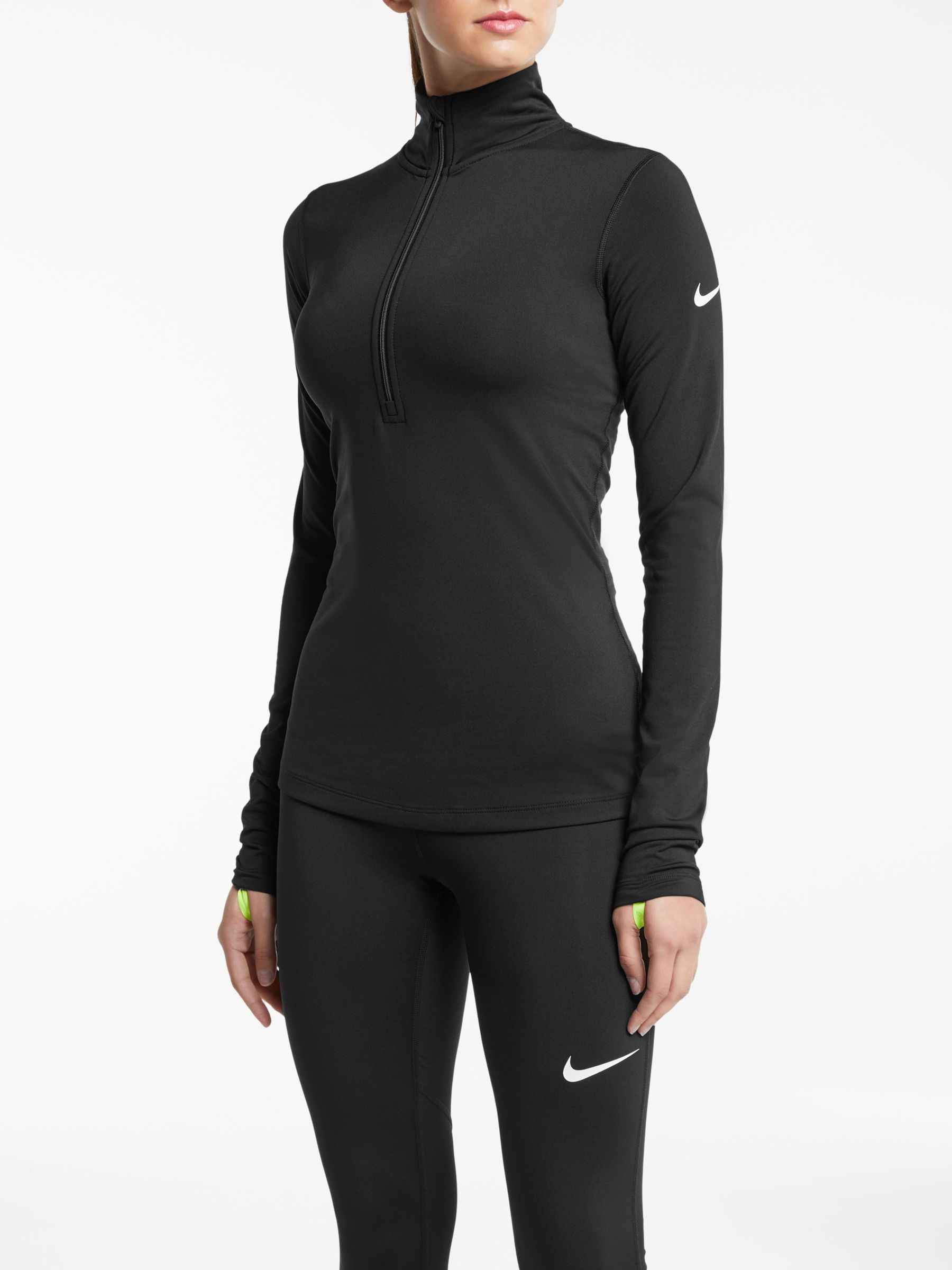 Nike Pro Training therma warm half zip top in black