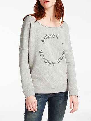 AND/OR Slouchy Sweat Top, Pale Grey