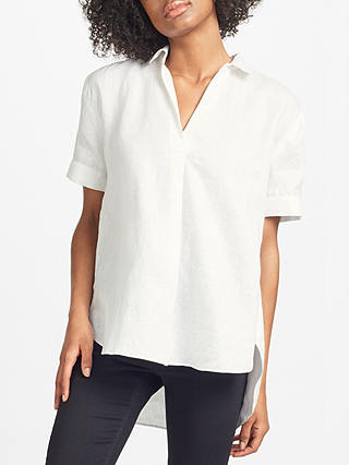 John Lewis & Partners Linen Half Sleeve Shirt