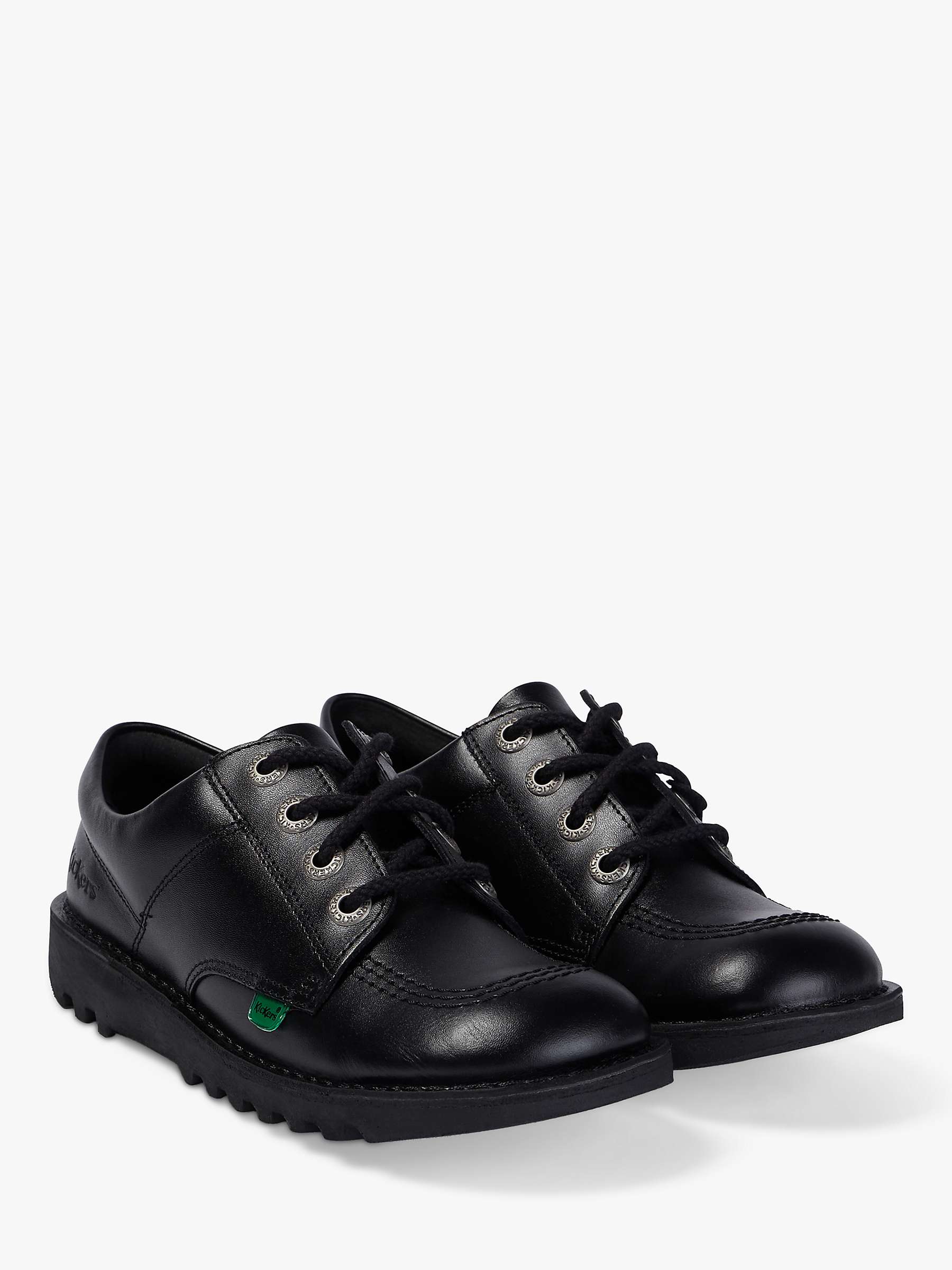 Buy Kickers Kids' Kick Lo Core Lace Up Shoes, Black Leather Online at johnlewis.com