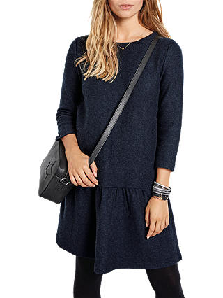 hush Cicely Pure Wool Dropped Waist Dress, Midnight