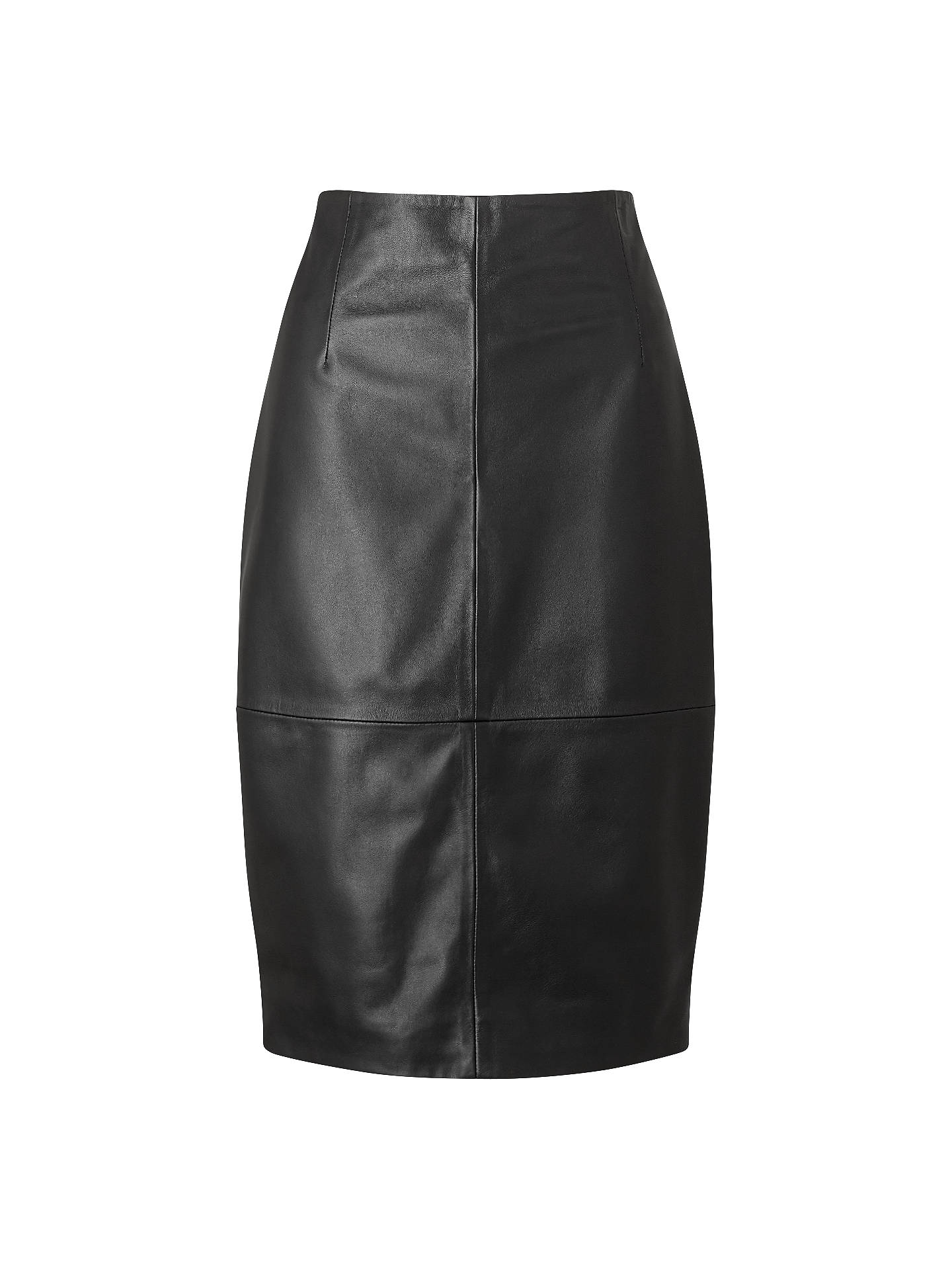 Jigsaw Leather High Waisted Leather Pencil Skirt at John Lewis & Partners