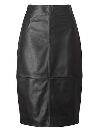 Jigsaw Leather High Waisted Leather Pencil Skirt