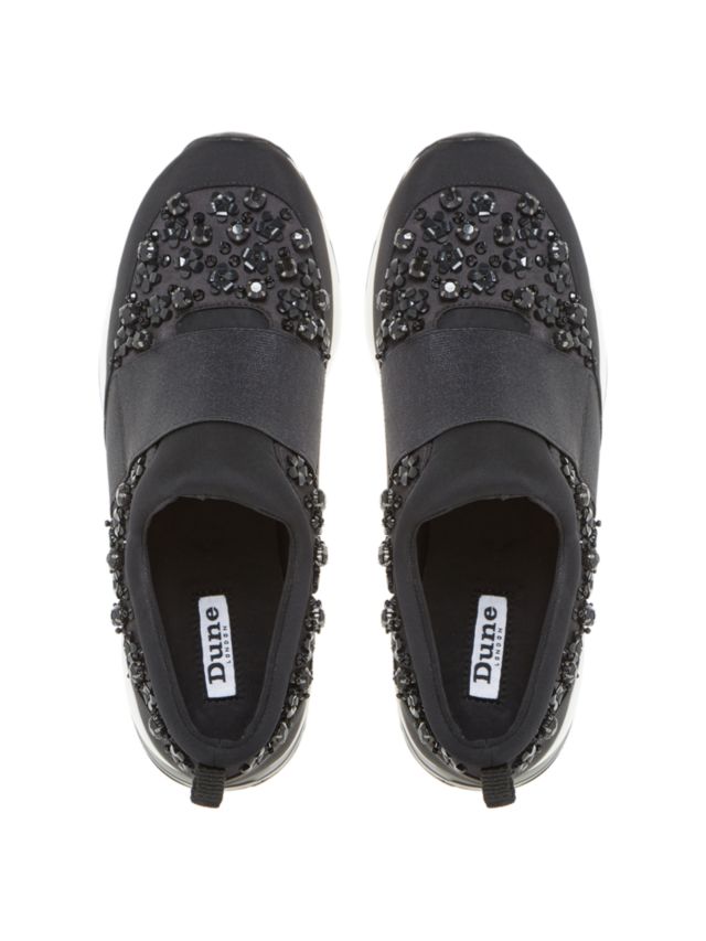 Dune Elisha Embellished Slip On Trainers Black 3