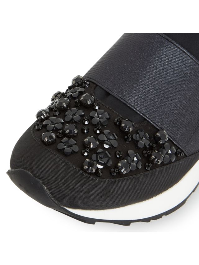 Dune Elisha Embellished Slip On Trainers Black 3