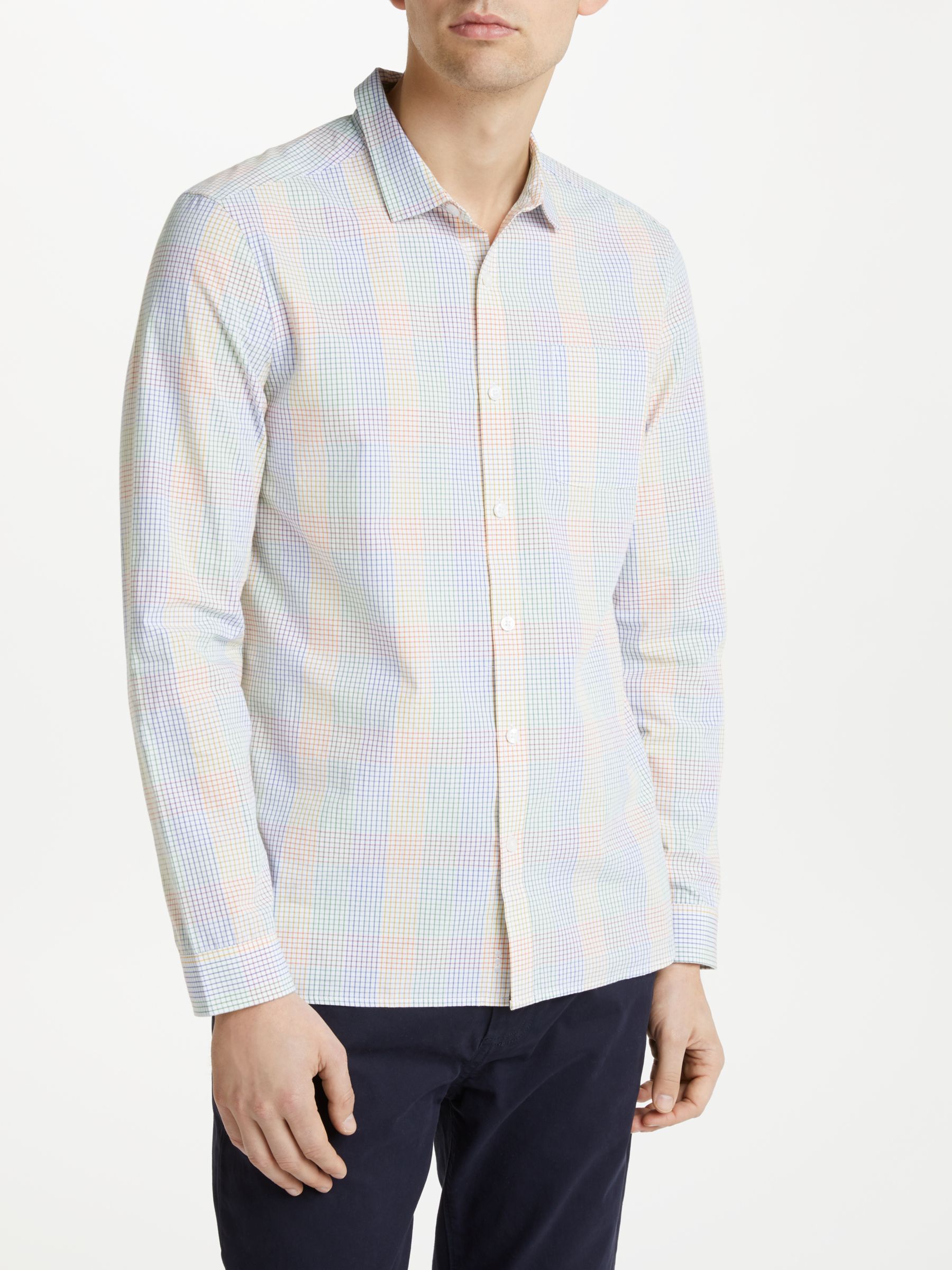 Kin Micro Check Long Sleeve Shirt, Multi/White