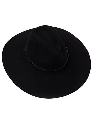 French Connection Wool Whipstitch Trim Fedora, Black