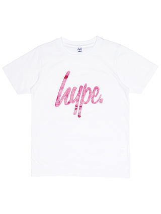 Hype Girls' Glitter Script T-Shirt, White