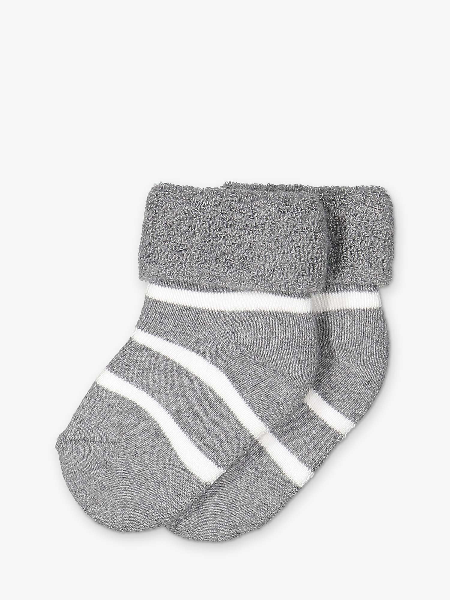 Buy Polarn O. Pyret Baby Stripe Socks, Grey Online at johnlewis.com