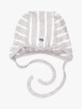 Polarn O. Pyret Baby GOTS Organic Cotton Stripe Helmet Hat, Grey