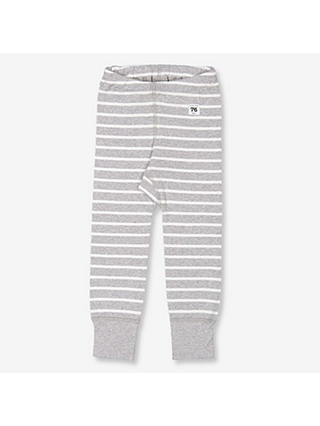 Polarn O. Pyret Baby GOTS Organic Cotton Stripe Leggings, Grey, Early baby