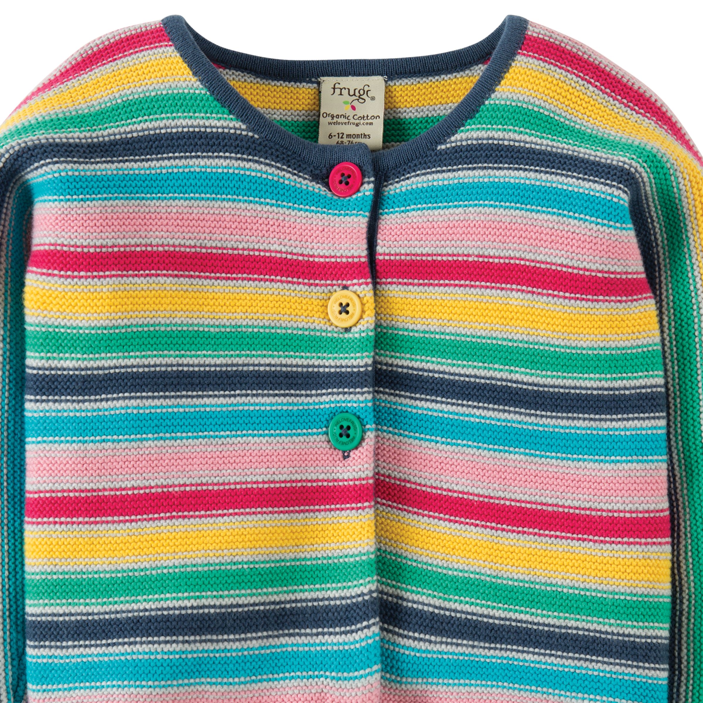 Frugi Organic Baby Suzy Swing Rainbow Cardigan Multi At