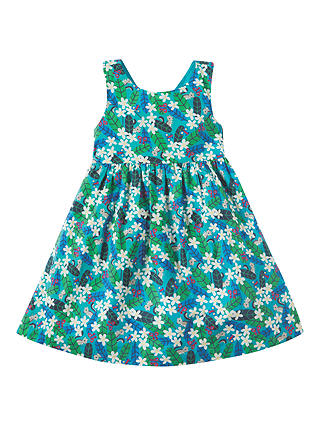 Frugi Organic Baby Porthcurno Floral Dress, Blue