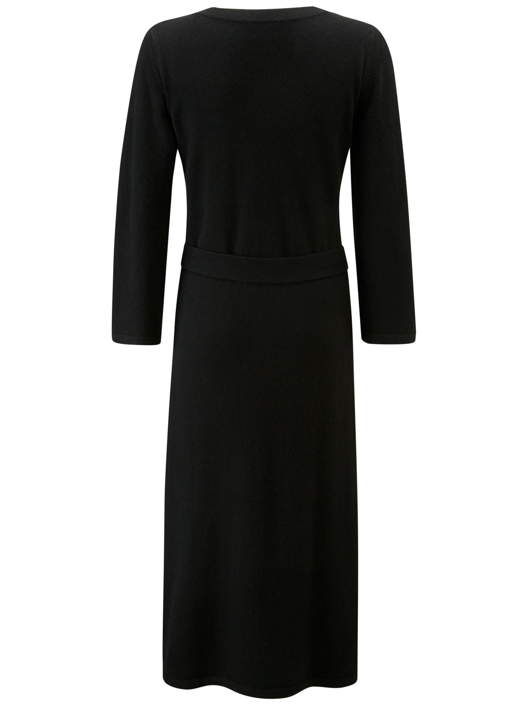 Pure Collection Knitted Cashmere Dress, Black at John Lewis & Partners