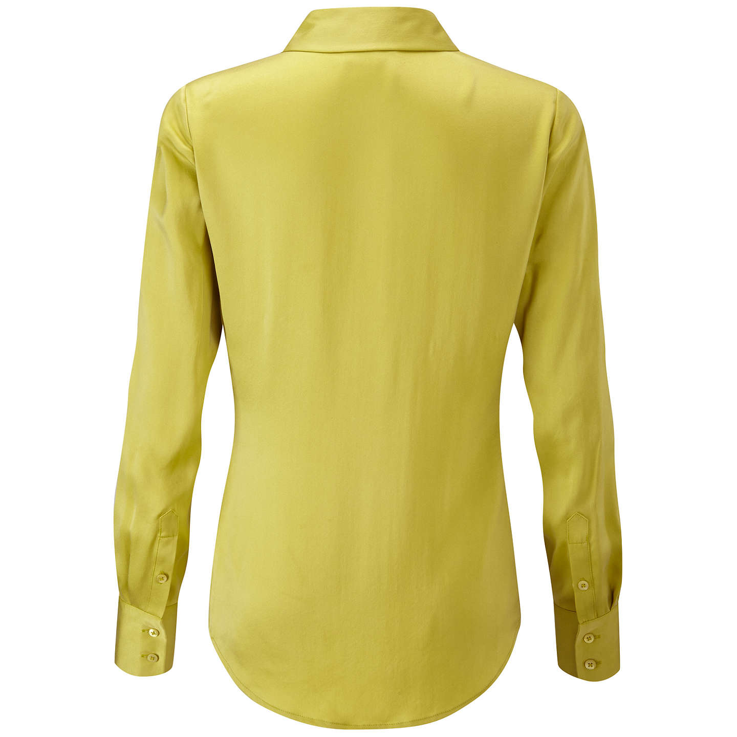 Pure Collection Washed Silk Blouse, Chartreuse at John Lewis