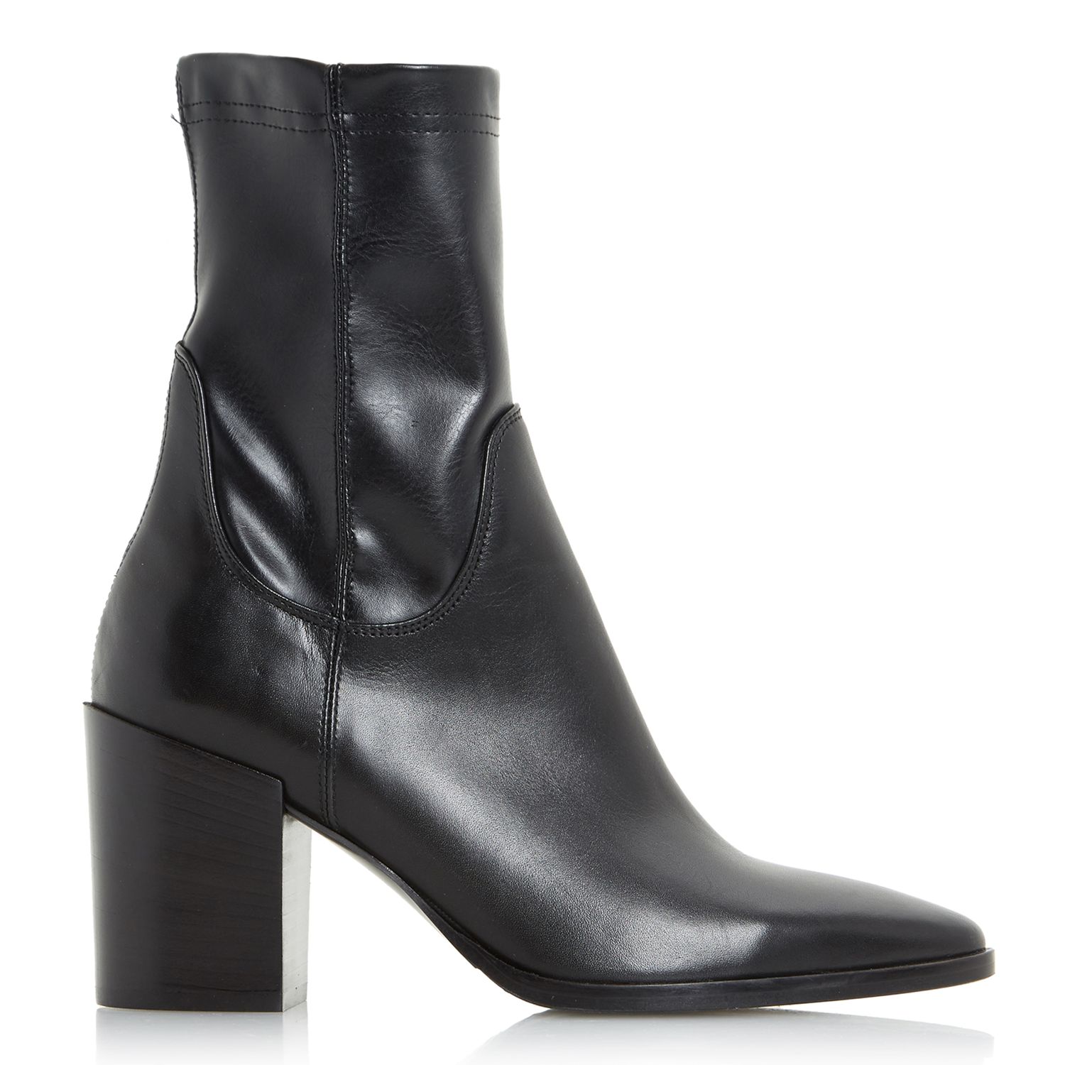 Dune Black Padock Pointed Toe Ankle Sock Boots