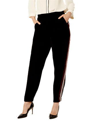 Karen Millen Velvet Sporty Trousers, Black