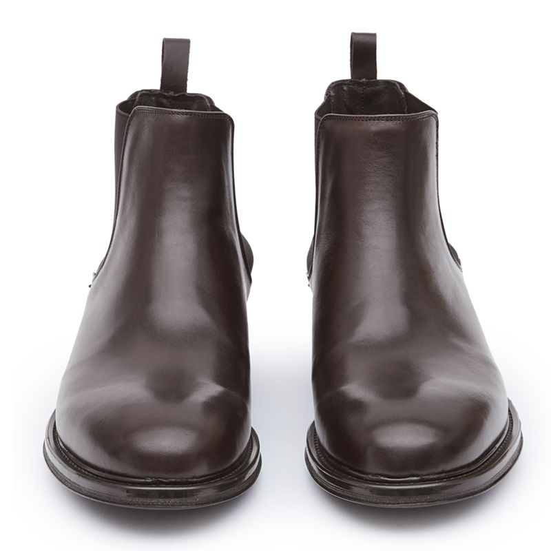 Reiss Chalmer Leather Chelsea Boots, Dark Brown