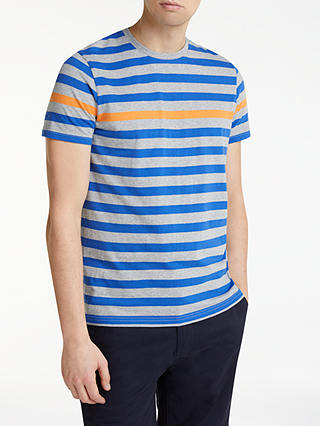 Kin Breton Odd Stripe T-Shirt, Grey/Blue