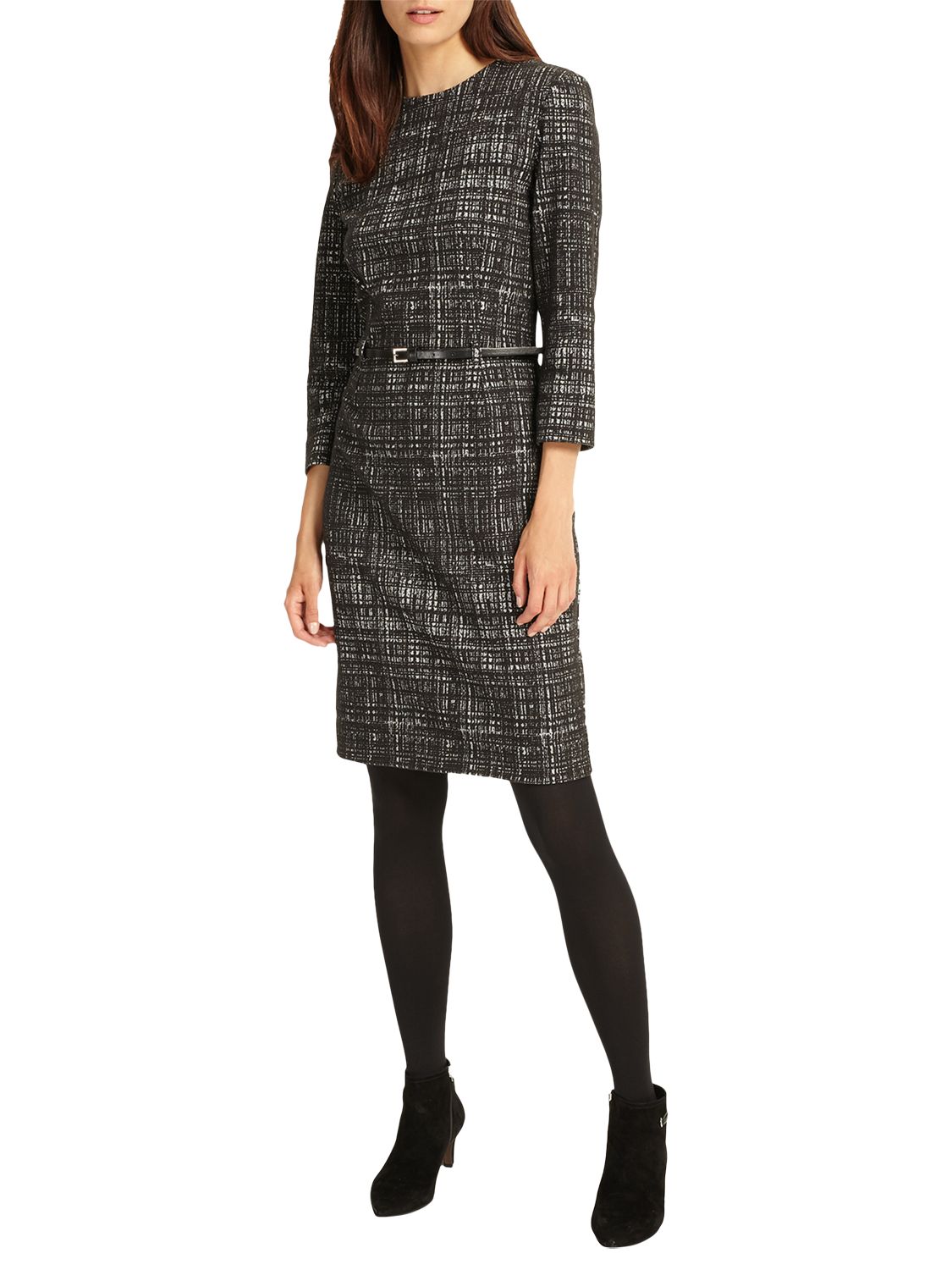 Phase Eight Tabatha Textured Dress, Charcoal
