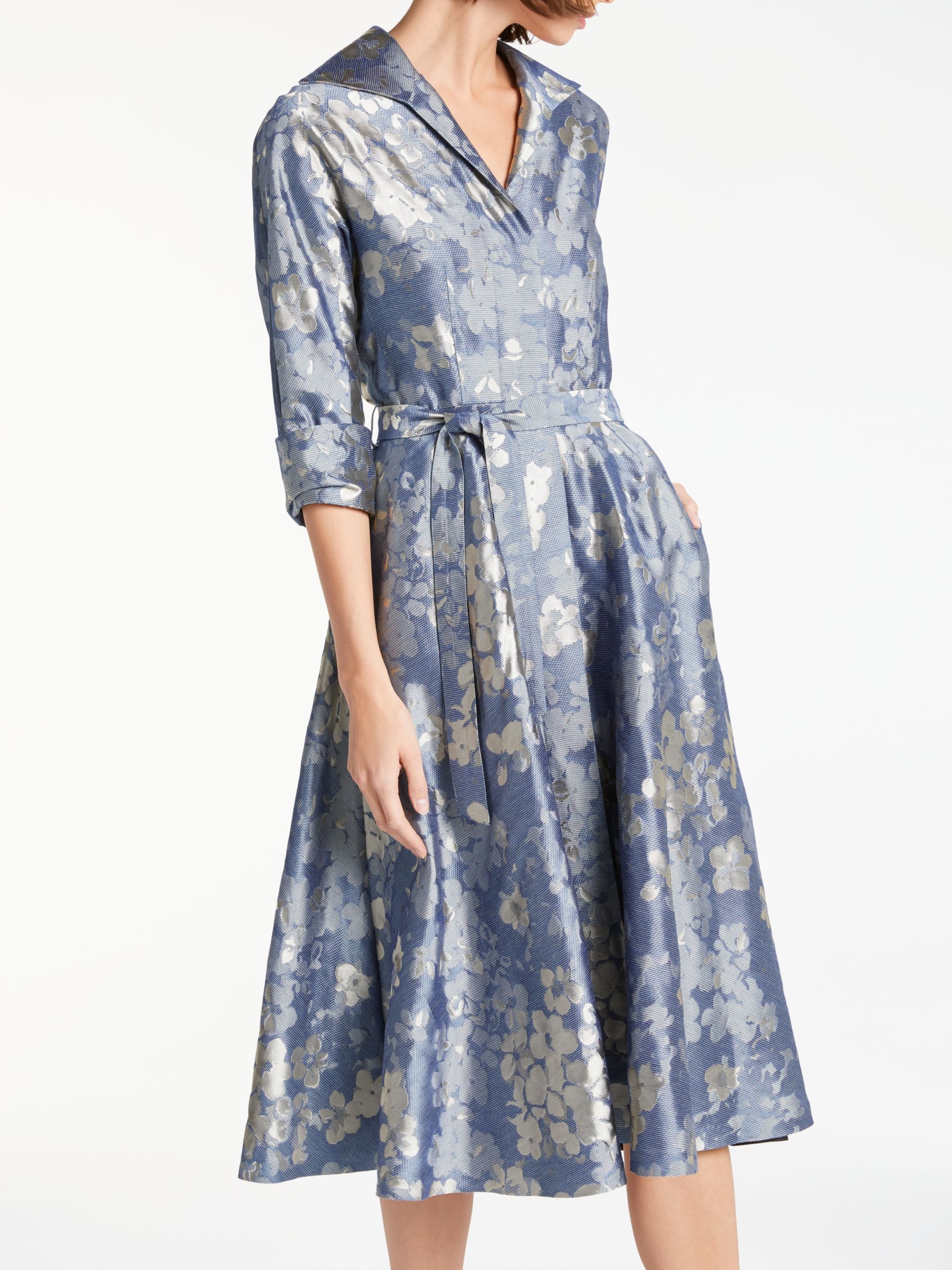 Bruce by Bruce Oldfield Floral Jacquard Dress, Blue