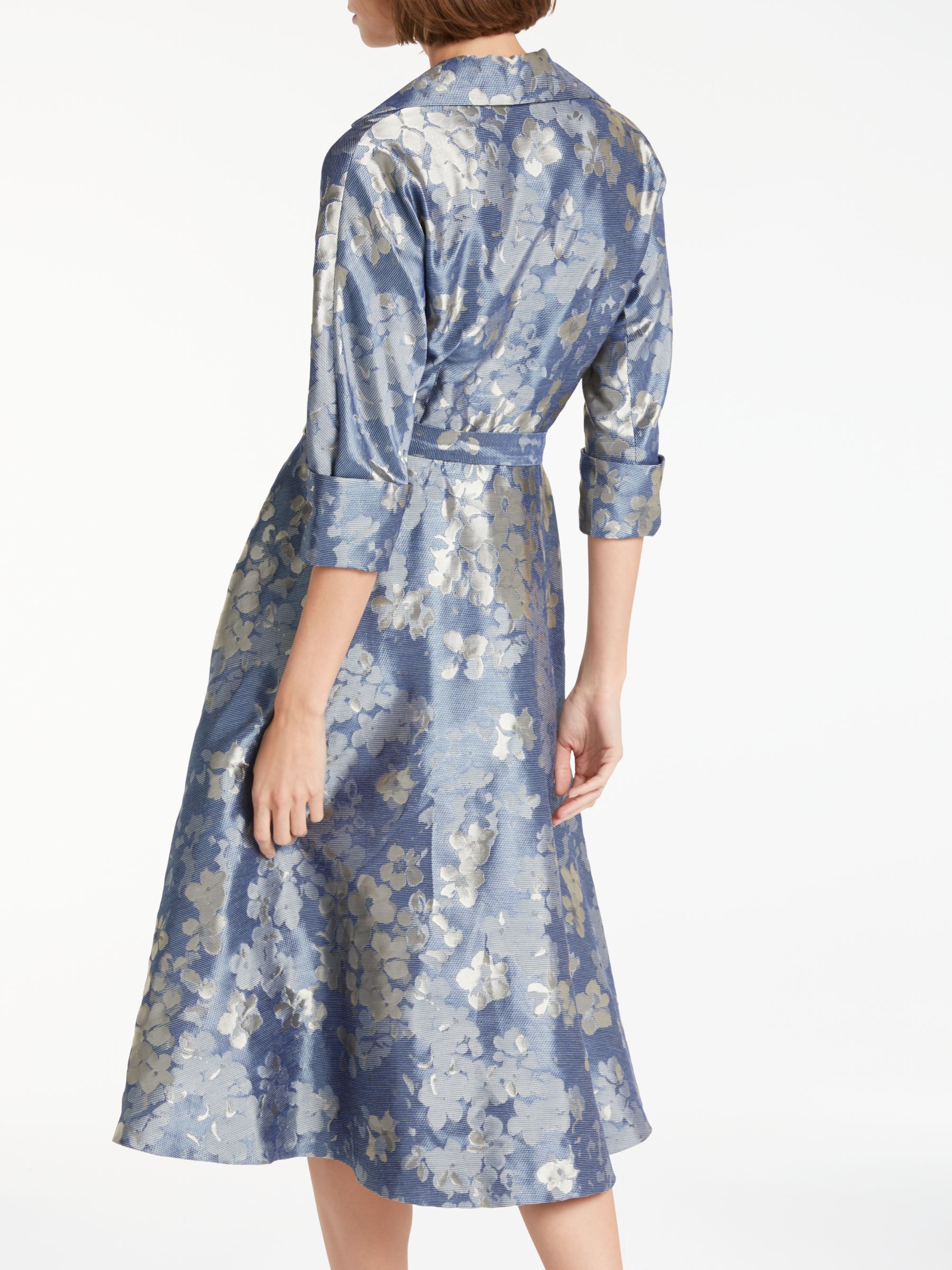 Bruce by Bruce Oldfield Floral Jacquard Dress, Blue, 10