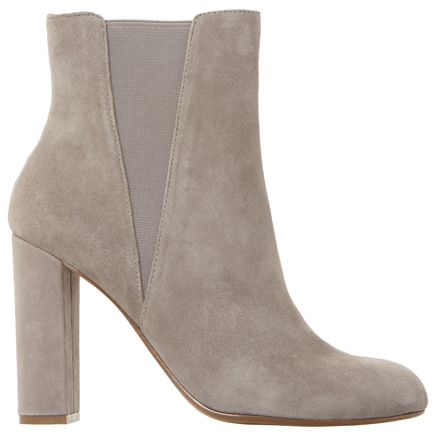 Steve Madden Effect Block Heeled Ankle Boots, Grey Suede at John Lewis ...