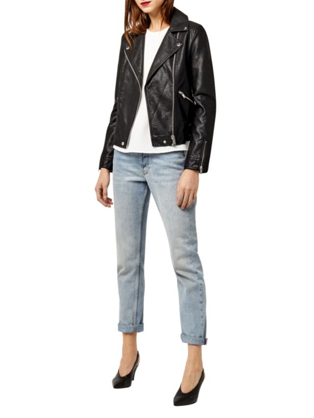 Warehouse biker jacket in faux leather sale in black