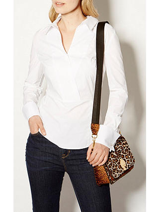 Karen Millen The Essentials Tailored Wrap Shirt, White