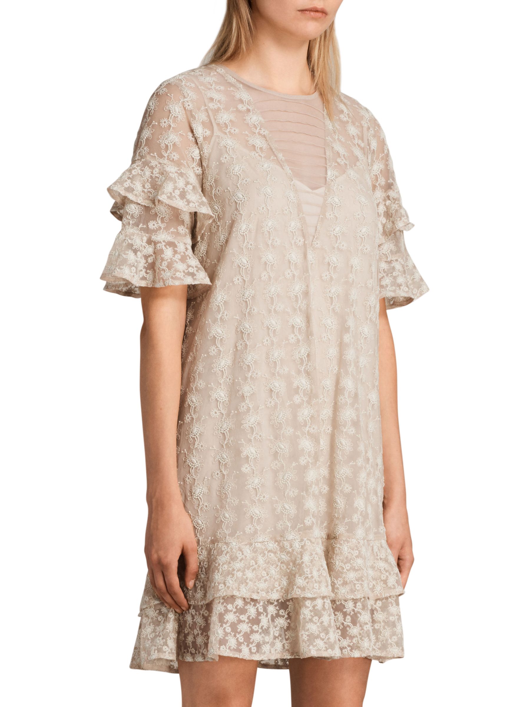 all saints ruffle dress