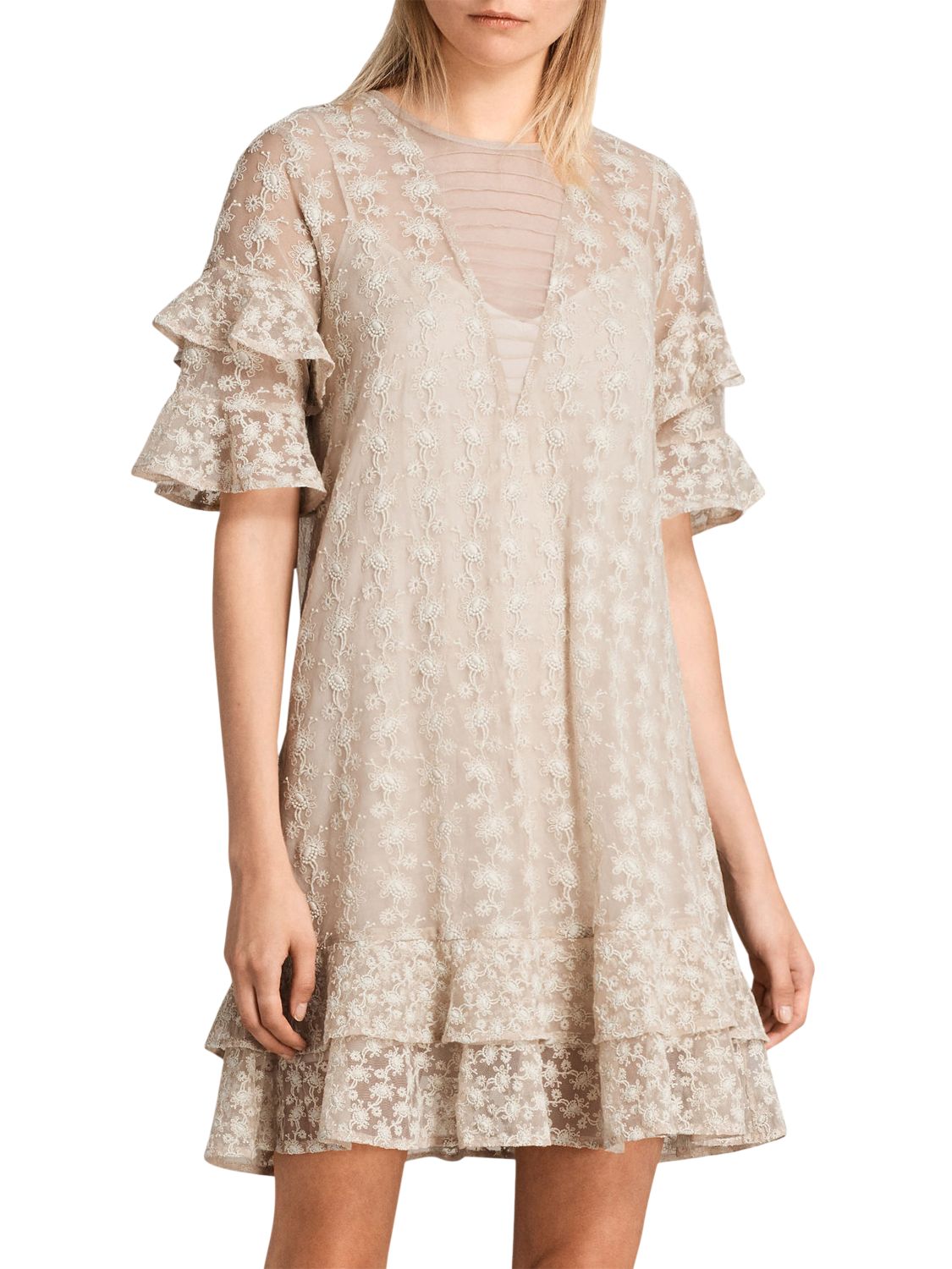 all saints ruffle dress