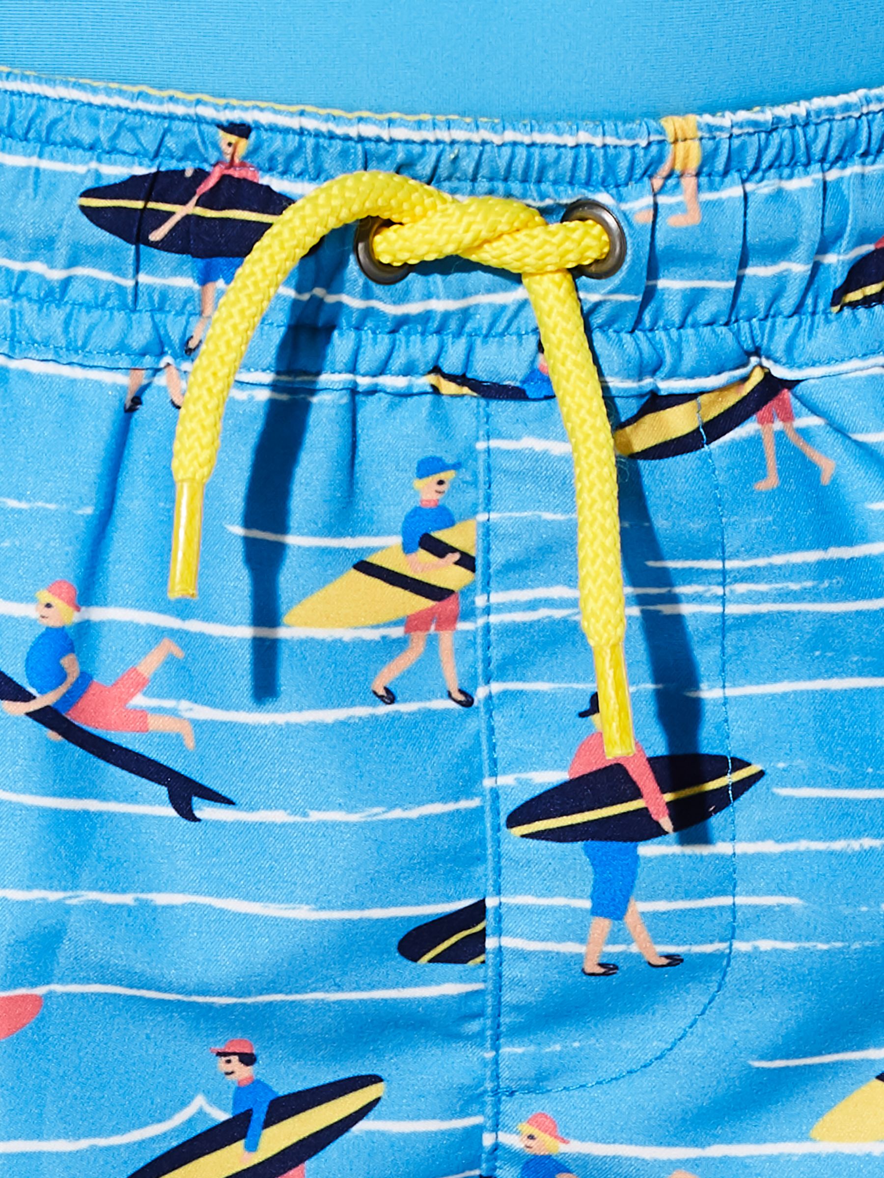 John Lewis & Partners Boys' Surfer Print Swimming Shorts, Blue