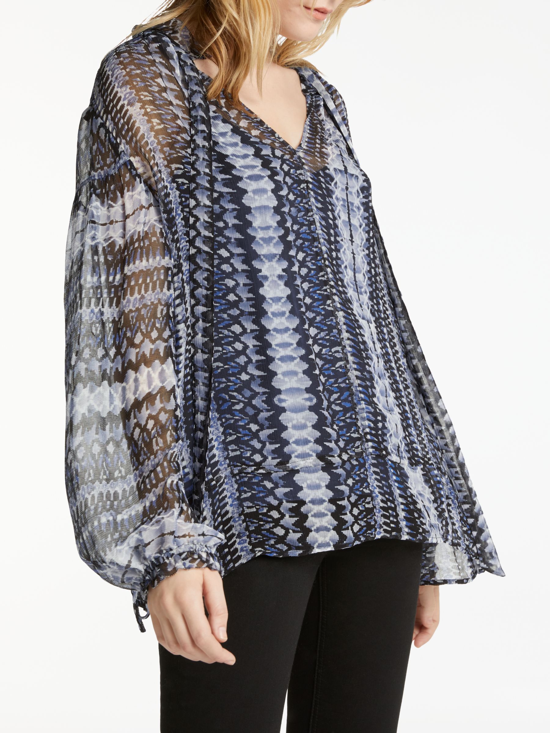 AND/OR Francis Print Top, Blue/Multi