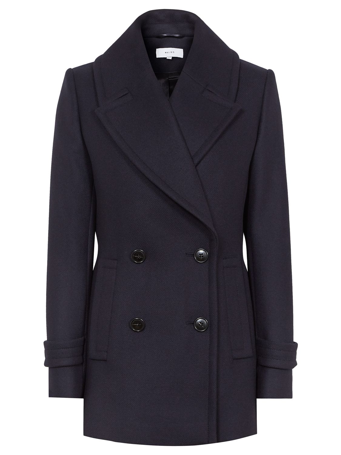 Reiss Malia Double Breasted Wool Blend Pea Coat, Night Navy at John ...