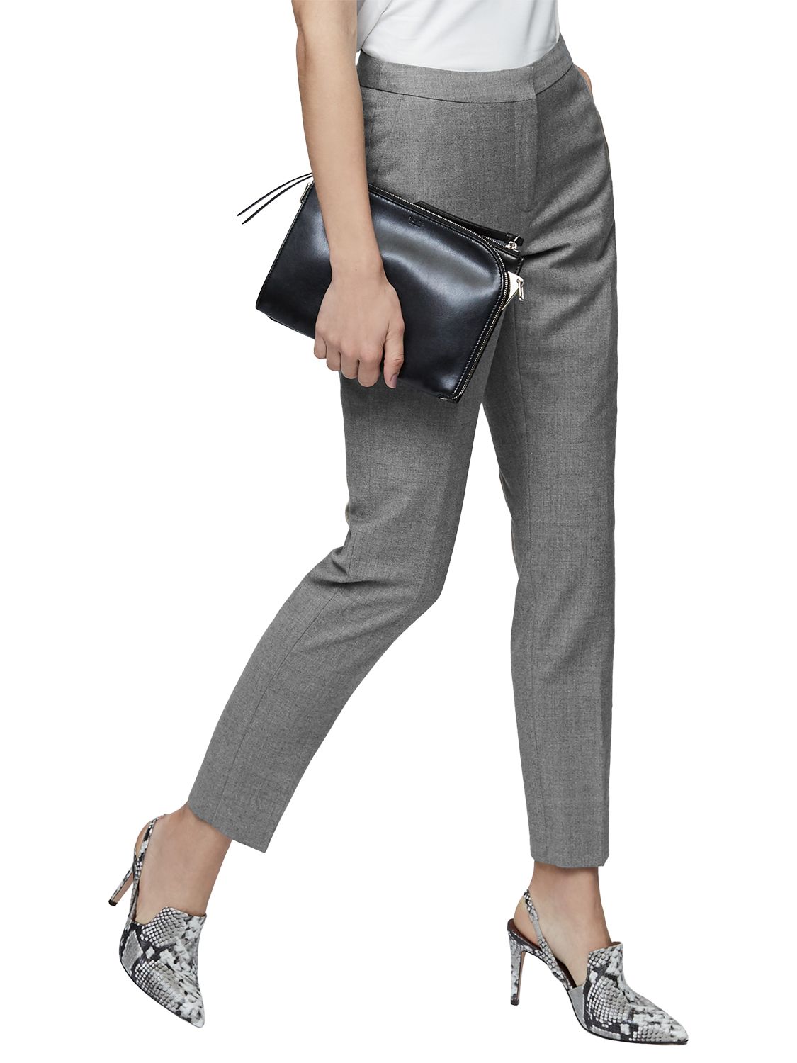 grey fitted trousers womens