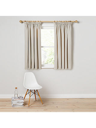 ANYDAY John Lewis & Partners Arlo Pair Lined Pencil Pleat Curtains, Putty, W117 x Drop 182cm