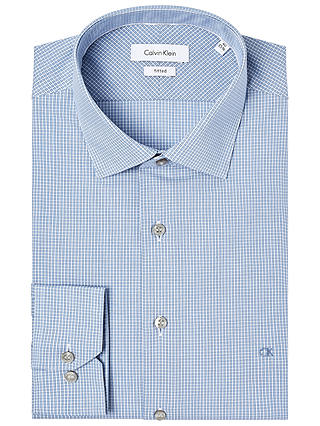 Calvin Klein Rome Check Fitted Shirt, Turquoise