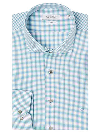 Calvin Klein Cannes Check Fitted Shirt, Blue