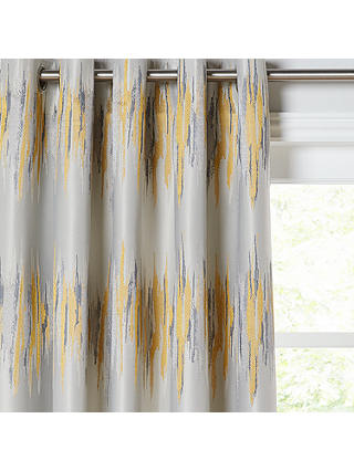 John Lewis & Partners Shard Pair Lined Eyelet Curtains, Gold