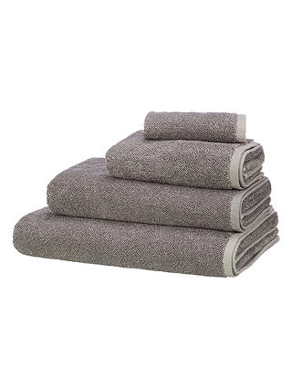 John Lewis & Partners Marl Cotton Towels, Steel/Silver Grey
