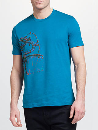 John Lewis & Partners Bicycle Print T-Shirt, Blue
