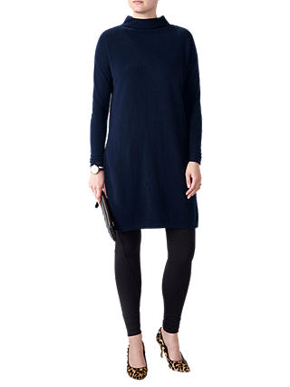 Pure Collection Funnel Neck Tunic, Navy