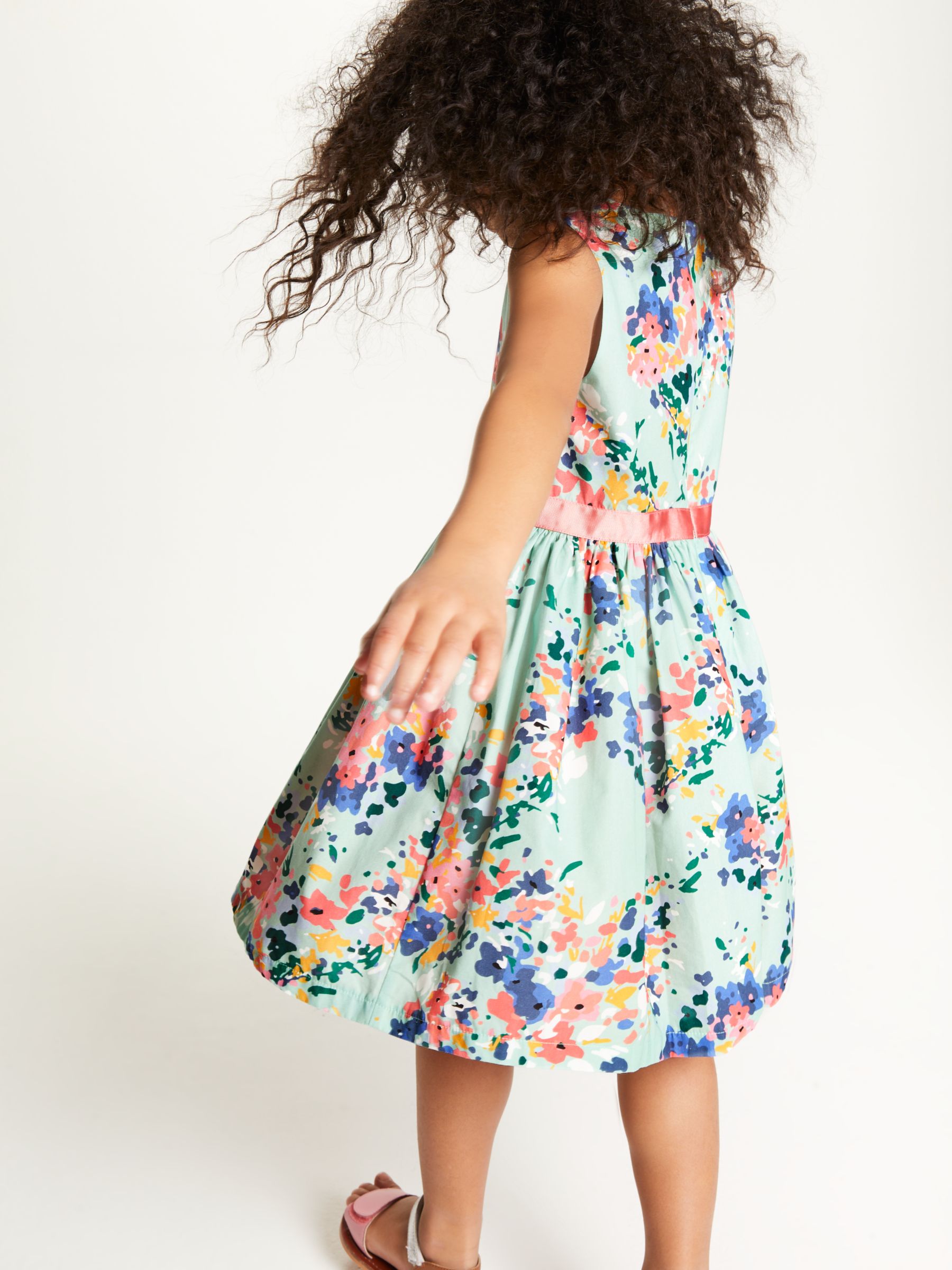 John Lewis & Partners Girls' Blossom Print Dress, Teal