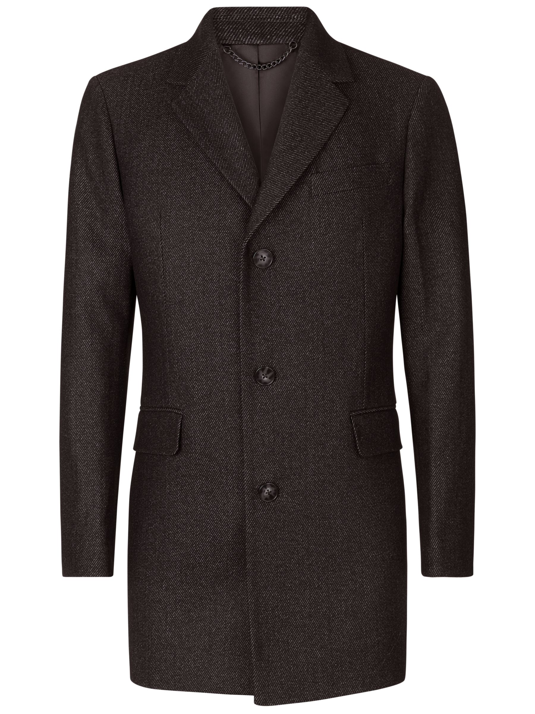 Jaeger Single Breasted Overcoat, Charcoal