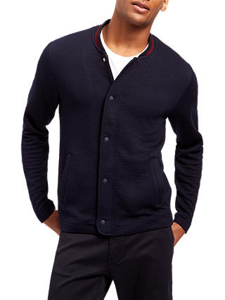 Jaeger Quilted Jersey Bomber Jacket, Navy