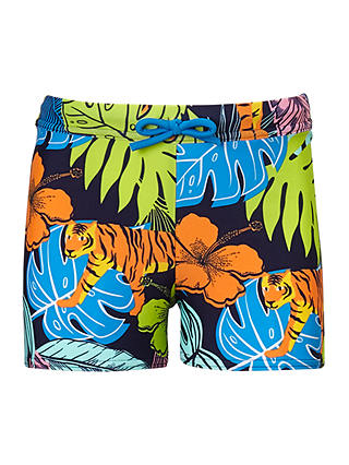 John Lewis & Partners Boys' Jungle Print Swimming Trunks, Multi