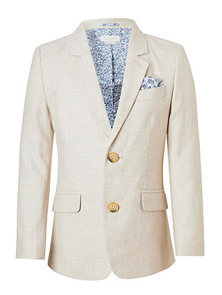 John Lewis & Partners Heirloom Collection Boys' Linen Suit Jacket, Beige